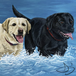 English lab painting portrait from Virginia